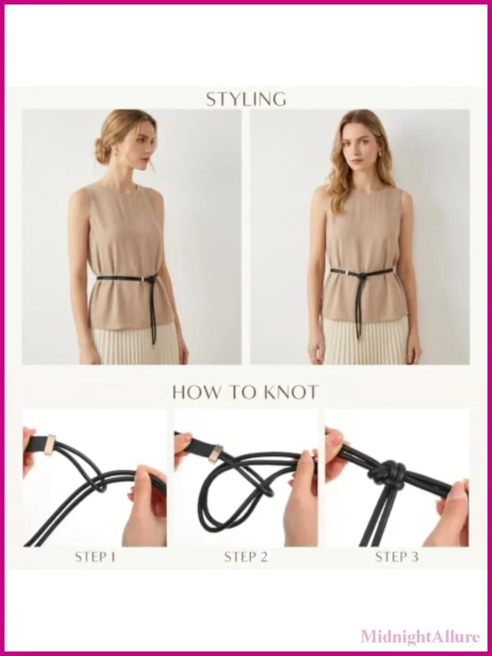 Faux Leather Knotted Wrap Belt Women Thin Tie Waist Belt